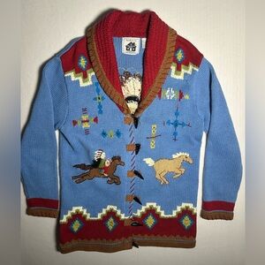 Storybook Knits Western Sweater Jacket Small/Medium Vintage Rodeo Knit Cardigan